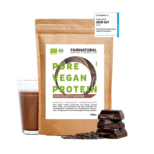 Proteína vegana en polvo de chocolate sin soja