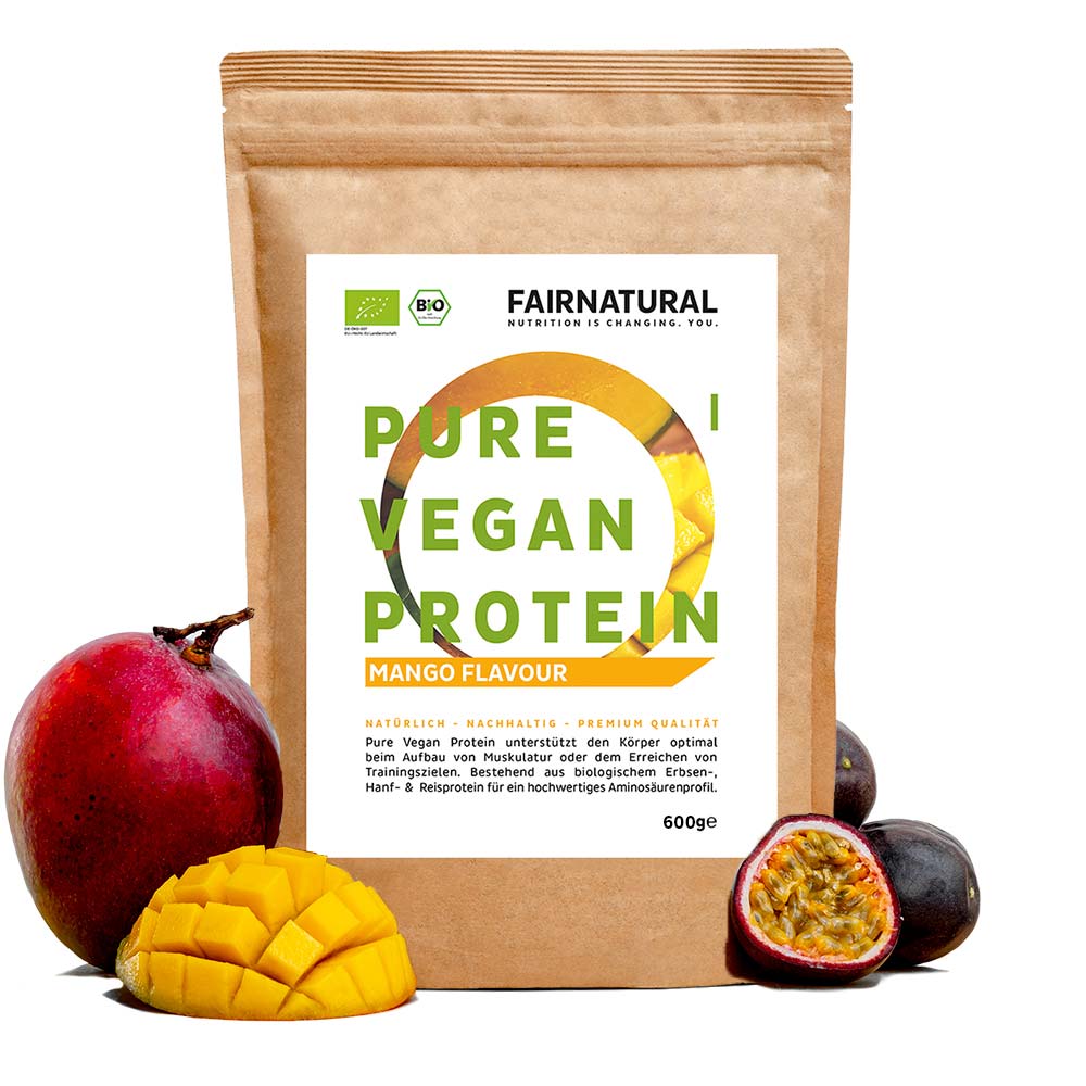 Proteína vegana en polvo Mango sin soja
