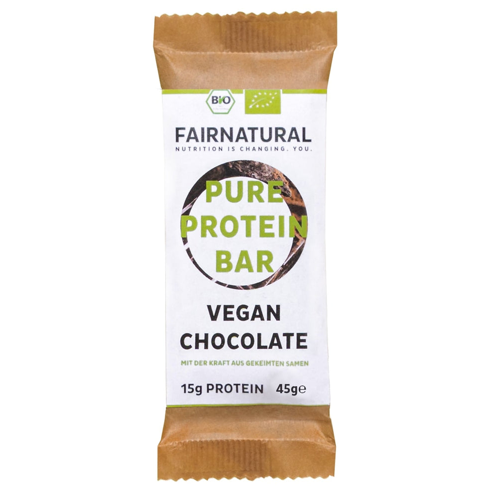 Barra de proteína orgánica vegana de chocolate