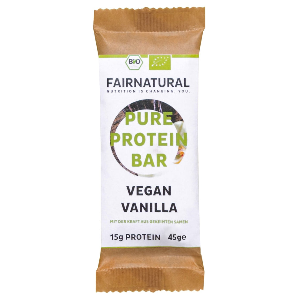 Barra de proteína orgánica vegana de vainilla