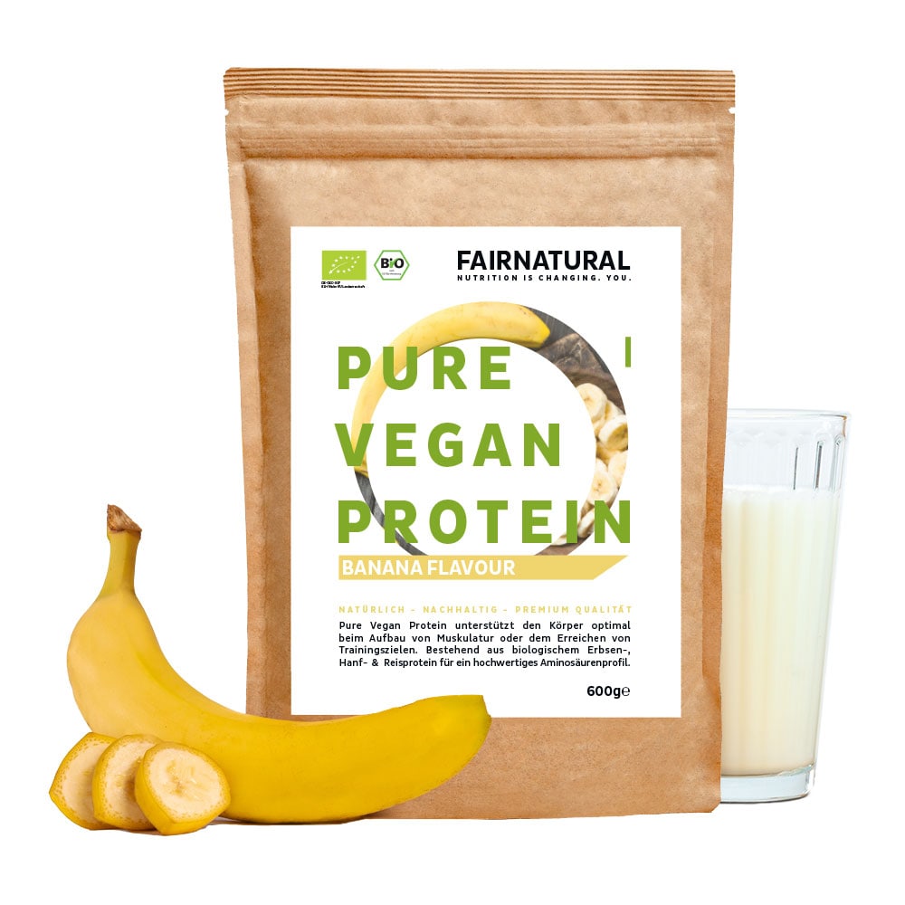 Proteína vegana en polvo de plátano sin soja